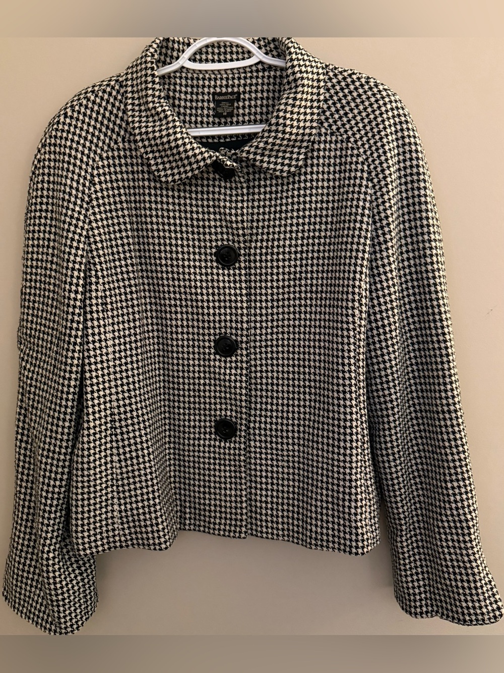 Barrie Pace Houndstooth Peter Pan Collar Jacket Coat 18